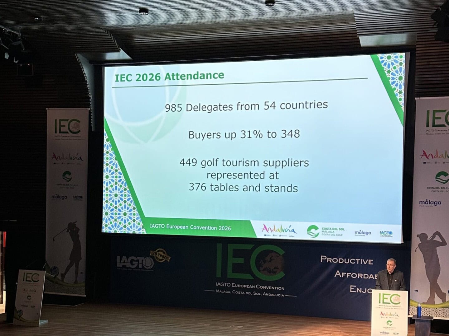 iec Green Golf an der IAGTO European Convention in Malaga, Costa del Sol, Andalusien